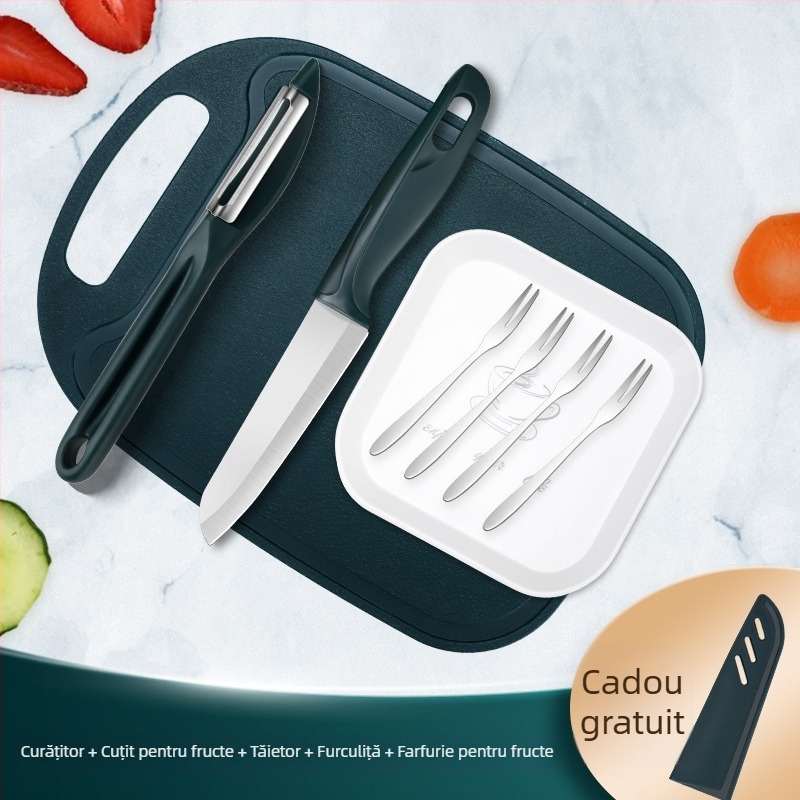 Curățător de fructe și legume - oțel inoxidabil și plastic, multifuncțional, Creative Woodworking Room