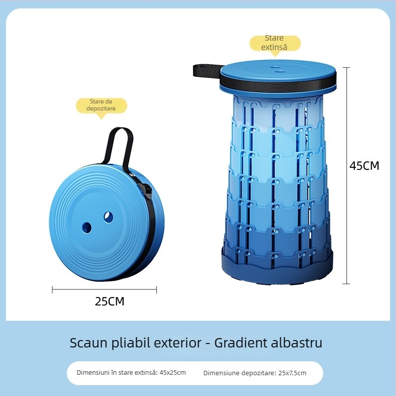 Liancai scaun plăstic pliabil, portabil pentru camping, picnic și pescuit