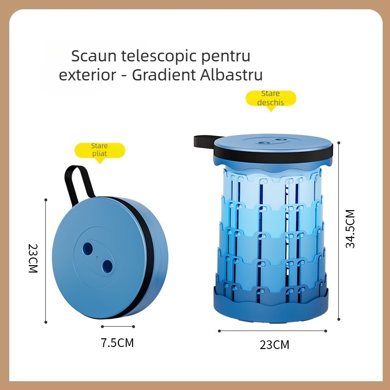 Liancai scaun plăstic pliabil, portabil pentru camping, picnic și pescuit