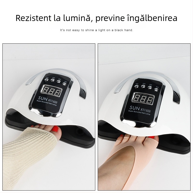 Monika Nails Professional Acoperitoare pentru picioare cu protecție UV pentru manichiură, formă de barcă, deschidere deschisă, design fără degete, pereche