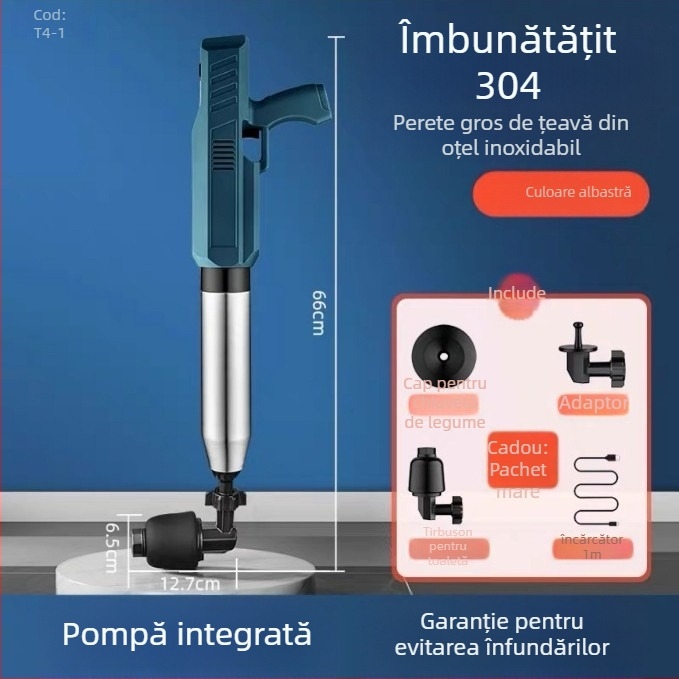Deblocator electric pentru toaletă și țevi – PVC, marcă YY