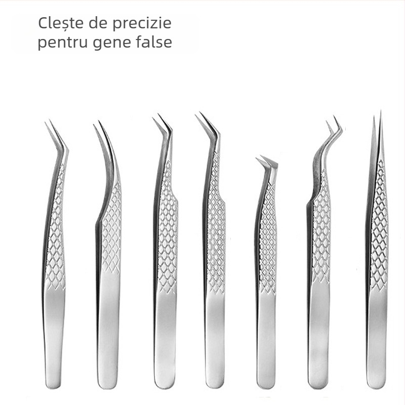 Clește pentru gene false – precizie înaltă pentru grafting, design cu plasă încrucișată și clips pentru sprâncene