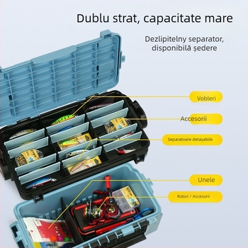 Cutie Antel pentru pescuit – depozitare multifuncțională pentru năluci și accesorii, material PP, capacitate 9–12