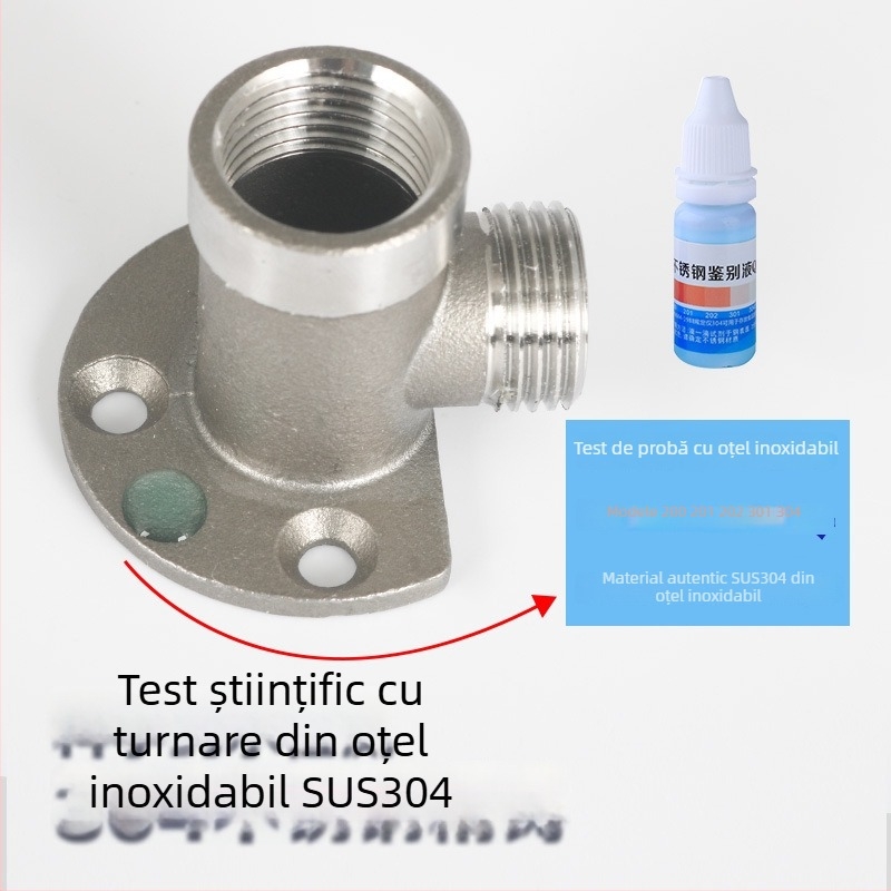 Bază de montaj pentru robinet din oțel inoxidabil 304, filetare interne și externe de 1/2 inch, suport de perete și adaptor cot