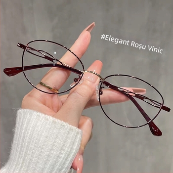 Ochelari de citit • Lentile PC • Protecție împotriva luminii albastre • Ramă metalică rotundă • Modelul 9506