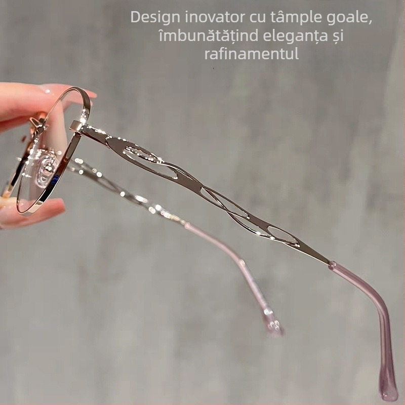 Ochelari de citit • Lentile PC • Protecție împotriva luminii albastre • Ramă metalică rotundă • Modelul 9506