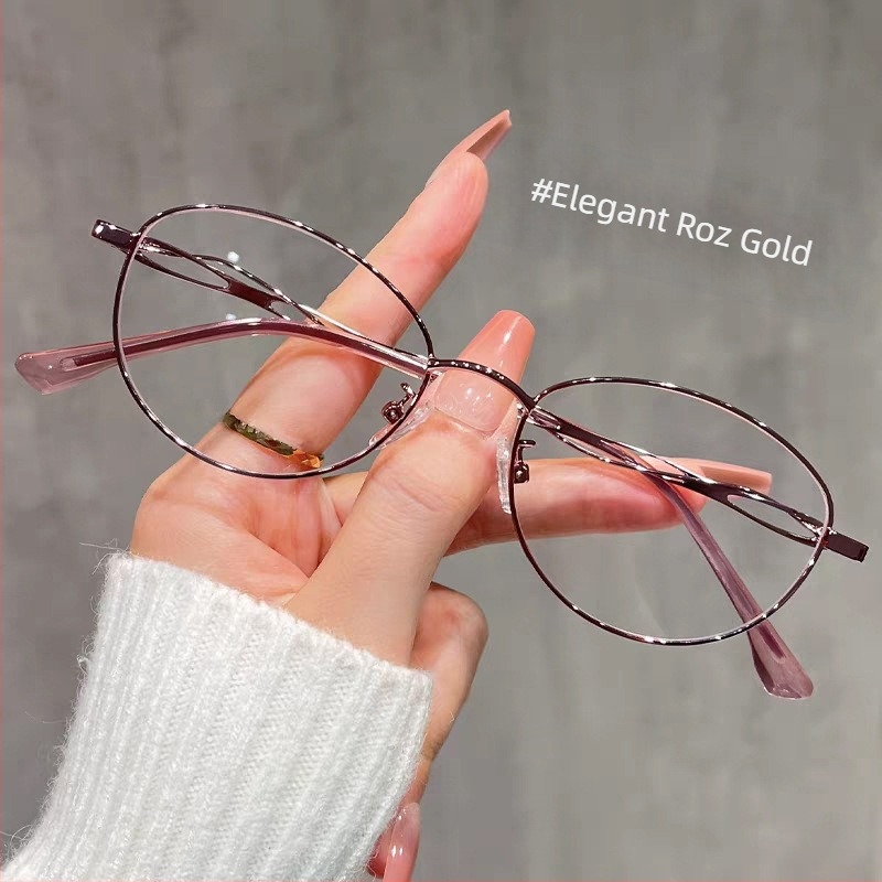 Ochelari de citit • Lentile PC • Protecție împotriva luminii albastre • Ramă metalică rotundă • Modelul 9506