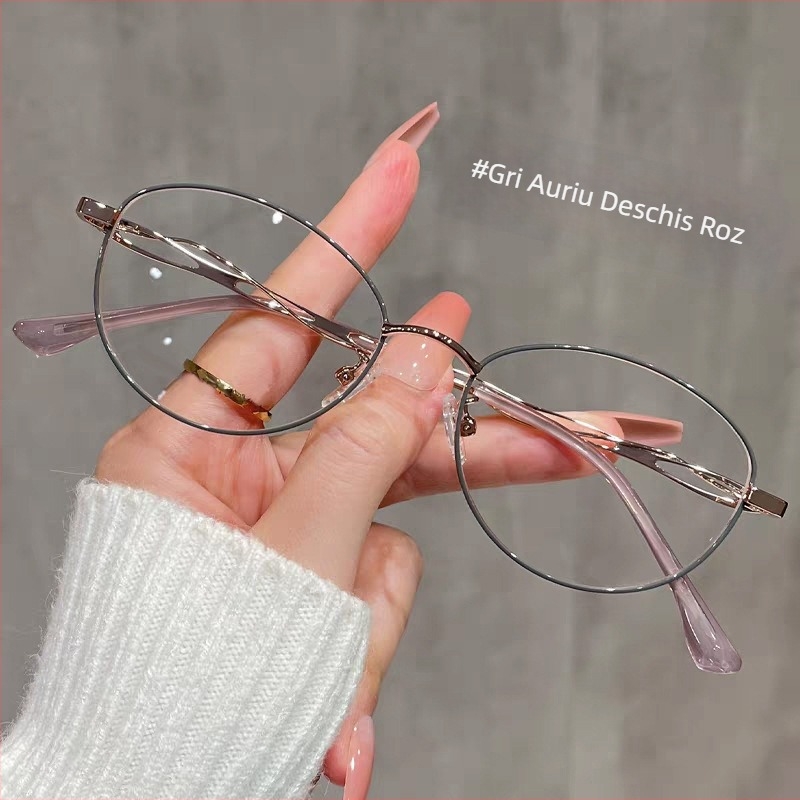 Ochelari de citit • Lentile PC • Protecție împotriva luminii albastre • Ramă metalică rotundă • Modelul 9506