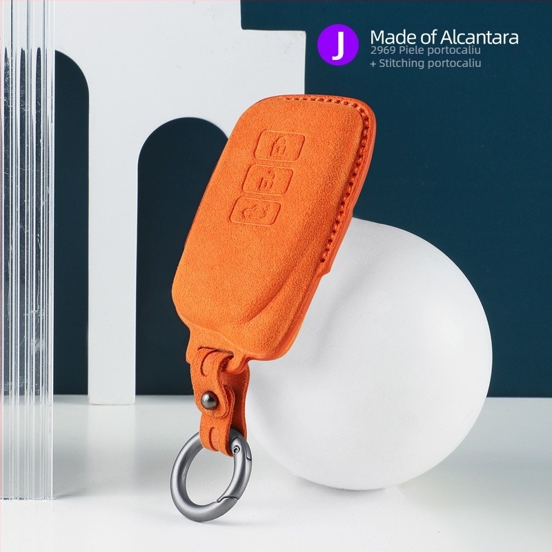 Husă pentru cheia Lexus cu interior din Alcantara suede, marca SNBLO, personalizare disponibilă și imprimare a logo-ului