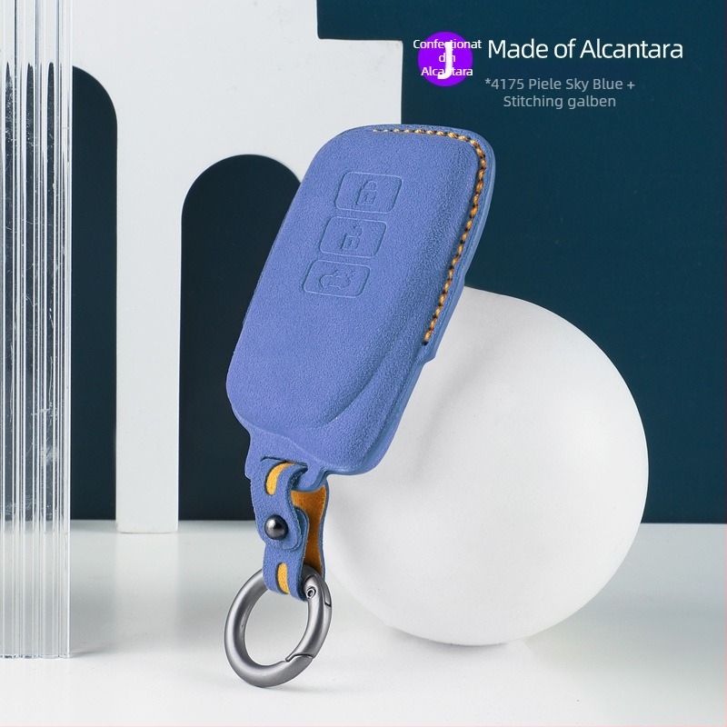 Husă pentru cheia Lexus cu interior din Alcantara suede, marca SNBLO, personalizare disponibilă și imprimare a logo-ului