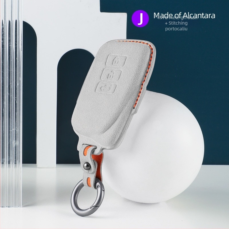 Husă pentru cheia Lexus cu interior din Alcantara suede, marca SNBLO, personalizare disponibilă și imprimare a logo-ului