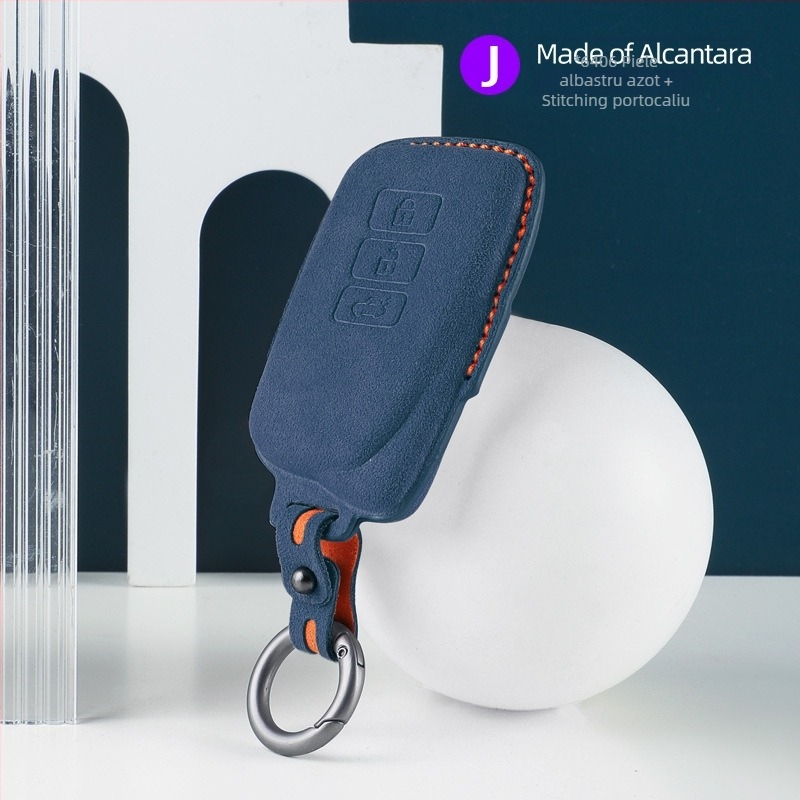 Husă pentru cheia Lexus cu interior din Alcantara suede, marca SNBLO, personalizare disponibilă și imprimare a logo-ului