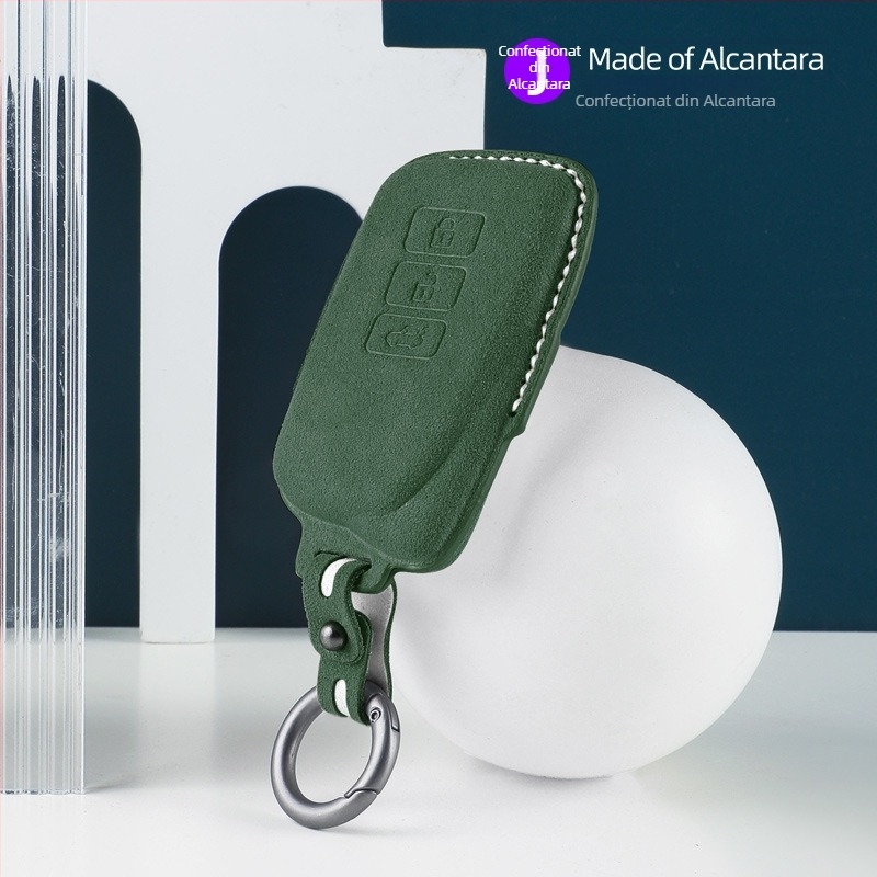 Husă pentru cheia Lexus cu interior din Alcantara suede, marca SNBLO, personalizare disponibilă și imprimare a logo-ului