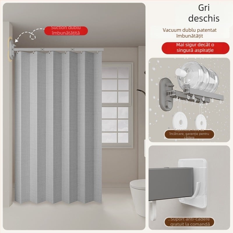 Perdea de duș pentru separare în baie, poliester, stil Nordic, model solid sau desen animat, Smart brand intelligence