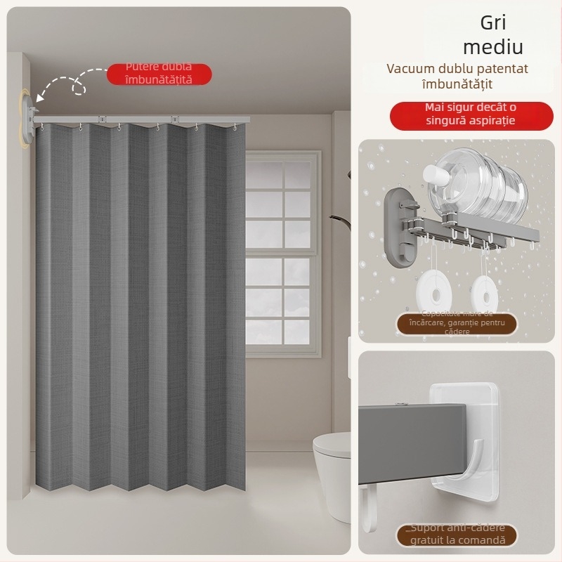 Perdea de duș pentru separare în baie, poliester, stil Nordic, model solid sau desen animat, Smart brand intelligence