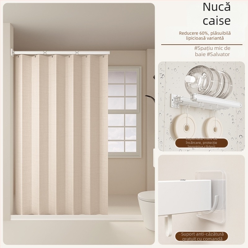 Perdea de duș pentru separare în baie, poliester, stil Nordic, model solid sau desen animat, Smart brand intelligence