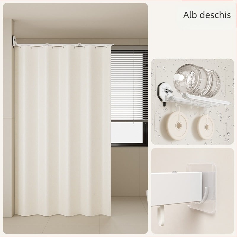 Perdea de duș pentru separare în baie, poliester, stil Nordic, model solid sau desen animat, Smart brand intelligence