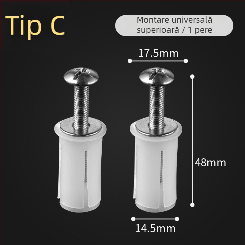 Șuruburi de fixare pentru capacul de toaletă și șuruburi de expansiune, accesorii universale pentru capac