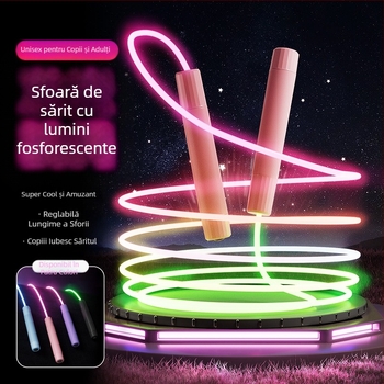 Sfoară luminoasă de sărit, PU material, pentru alergare, nu pentru copii