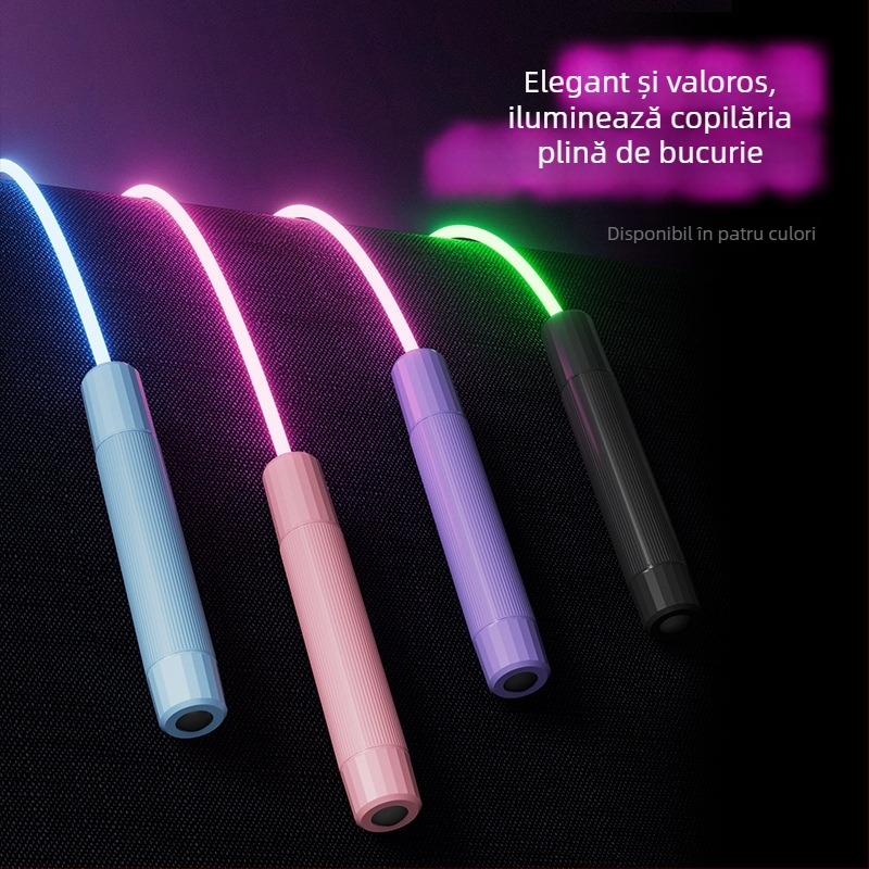 Sfoară luminoasă de sărit, PU material, pentru alergare, nu pentru copii