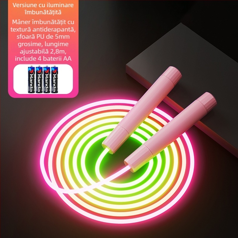 Sfoară luminoasă de sărit, PU material, pentru alergare, nu pentru copii