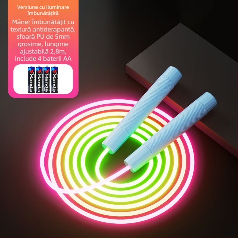Sfoară luminoasă de sărit, PU material, pentru alergare, nu pentru copii