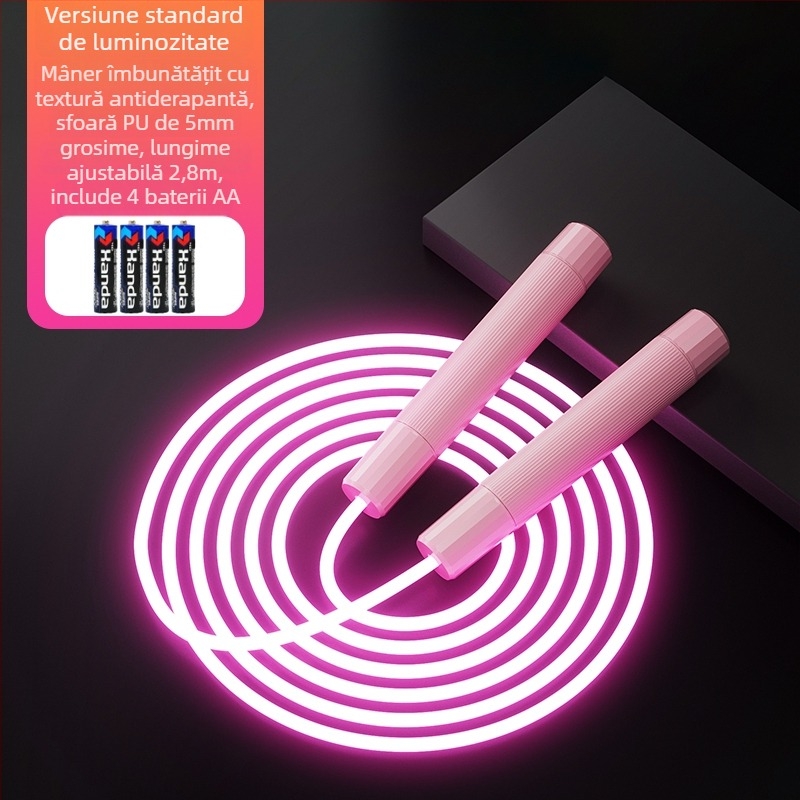 Sfoară luminoasă de sărit, PU material, pentru alergare, nu pentru copii