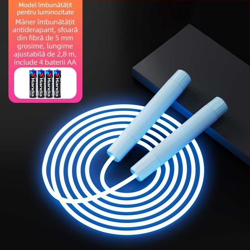 Sfoară luminoasă de sărit, PU material, pentru alergare, nu pentru copii