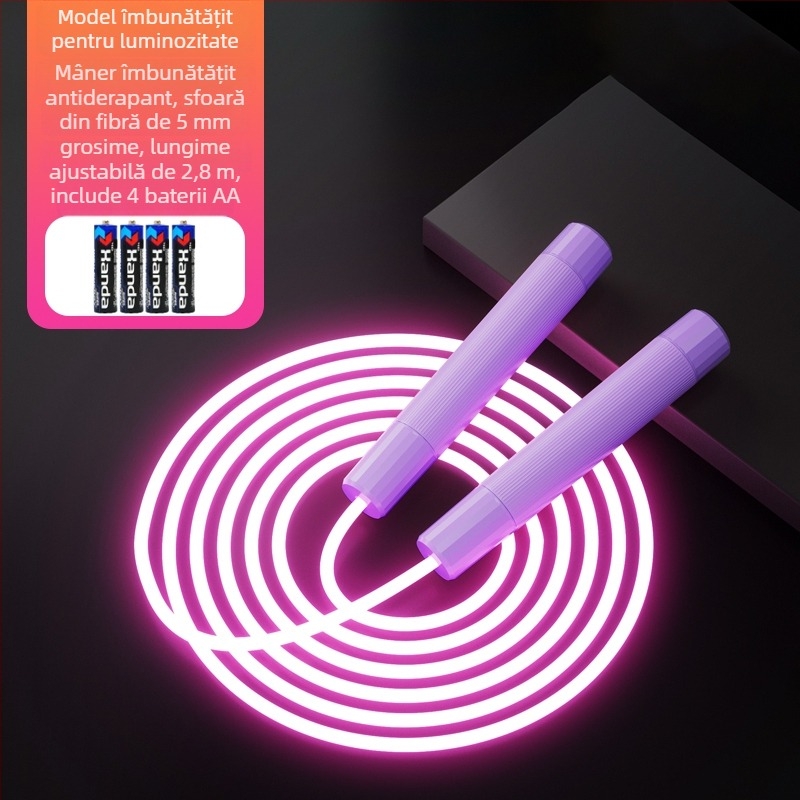 Sfoară luminoasă de sărit, PU material, pentru alergare, nu pentru copii
