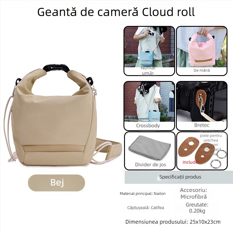 Geantă pentru cameră SLR din nylon, stil de umăr, unisex, lansată în toamna 2024