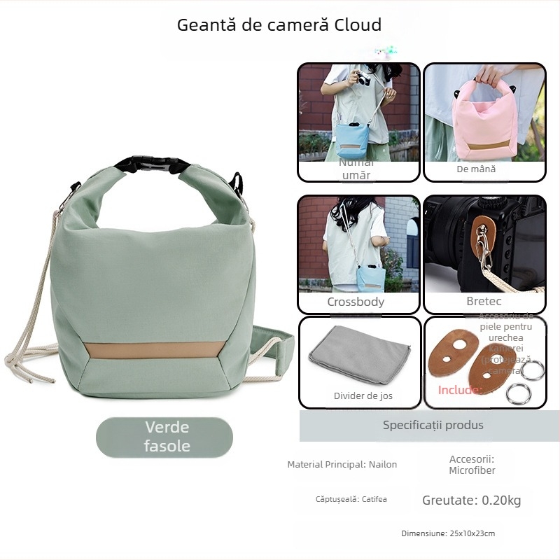 Geantă pentru cameră SLR din nylon, stil de umăr, unisex, lansată în toamna 2024