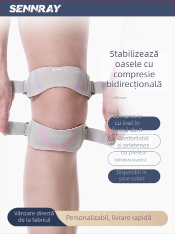 Bandă pentru genunchi cu curea anti-alunecare pentru patelă – Material poliester