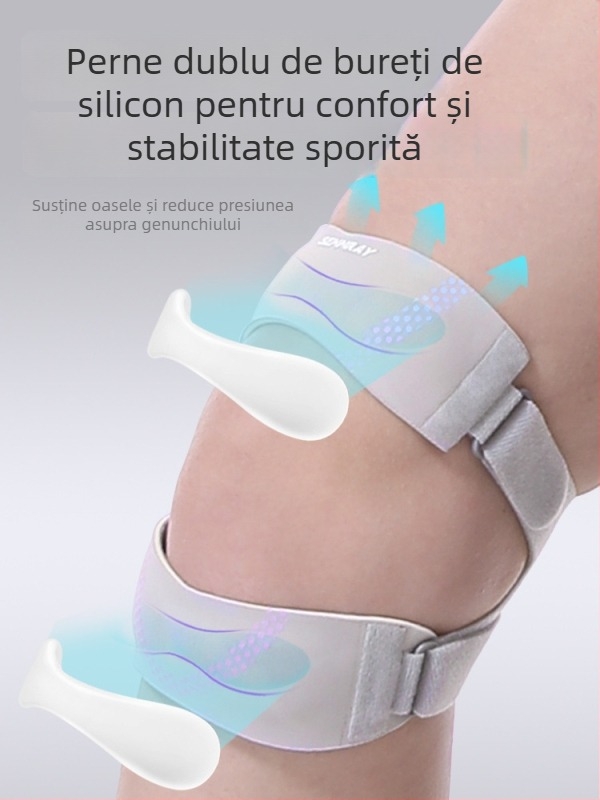 Bandă pentru genunchi cu curea anti-alunecare pentru patelă – Material poliester