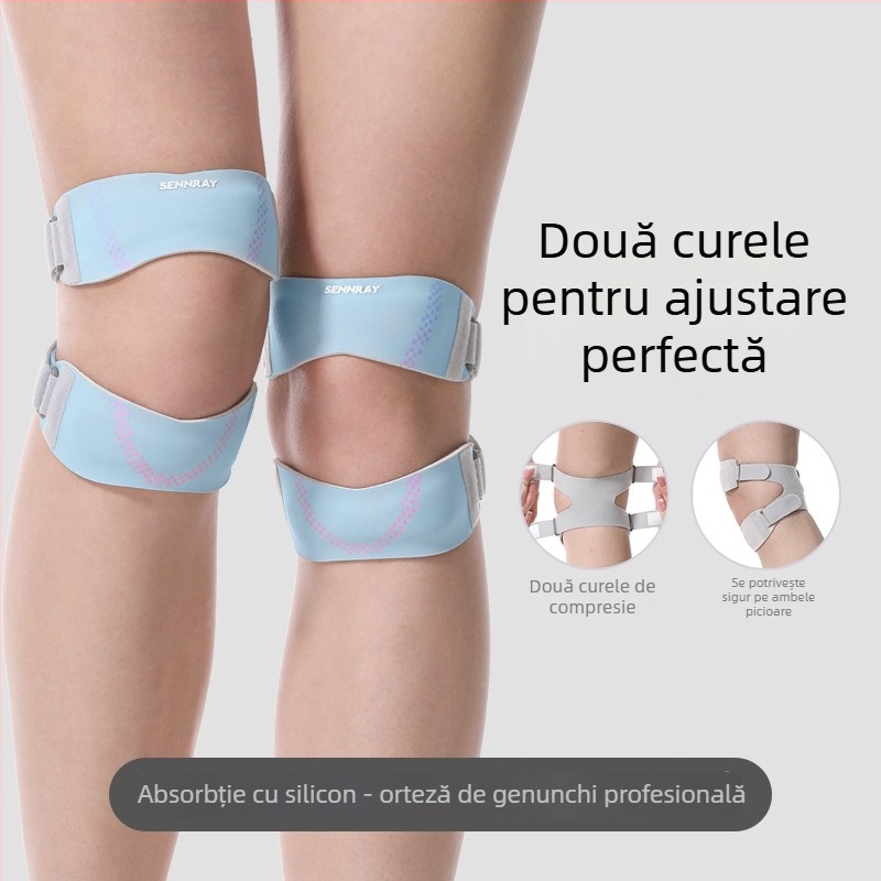 Bandă pentru genunchi cu curea anti-alunecare pentru patelă – Material poliester
