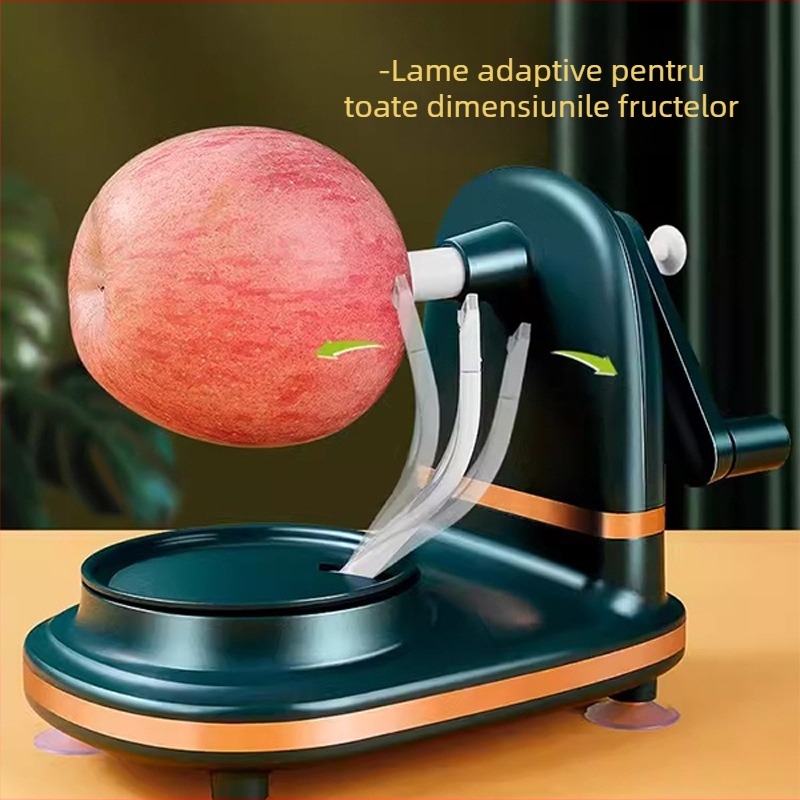 Curățător de mere cu manivelă – multifuncțional, din oțel inoxidabil + ABS, design minimalist modern