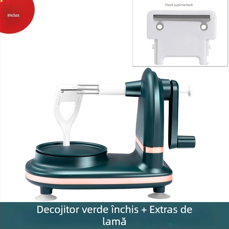 Curățător de mere cu manivelă – multifuncțional, din oțel inoxidabil + ABS, design minimalist modern