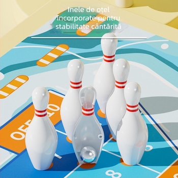Joc de hochei pe masă - cinci în unu: curling și bowling, jucărie educațională interactivă pentru copii 4–6 ani, potrivit pentru interior