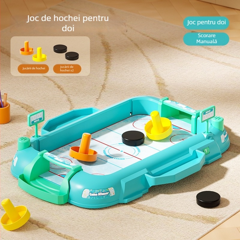 Joc de hochei pe masă - cinci în unu: curling și bowling, jucărie educațională interactivă pentru copii 4–6 ani, potrivit pentru interior