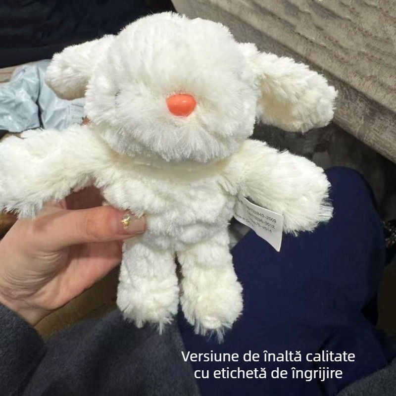 Pandantiv pluș pentru geantă – iepuraș cu urechi lungi, stil desen animat, model animal, decor pentru geantă, iarnă 2025