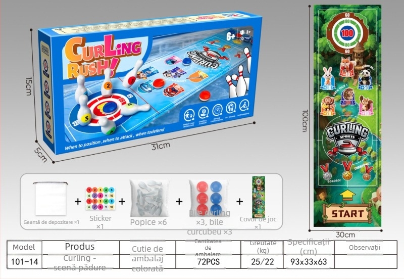 Joc de hochei pe masă pentru copii, pentru doi jucători, din plastic, educațional și interactiv, destinat copiilor între 4 și 6 ani.