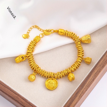 Brățară plătată cu aur pentru femei, design geometric, podoabă de mână, lansare primăvara 2025.