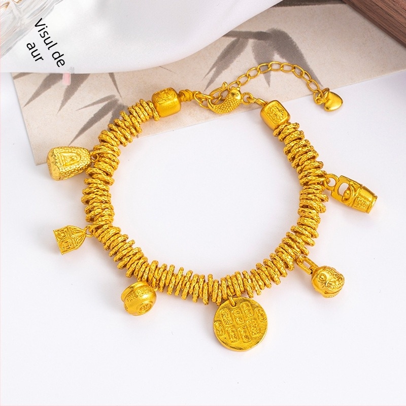 Brățară plătată cu aur pentru femei, design geometric, podoabă de mână, lansare primăvara 2025.