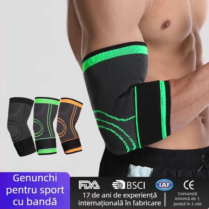 Chao Chi protecție cot pentru baschet - fibră de poliester, tricot respirabil, închidere cu bandă, pentru adulți