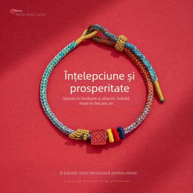 Bratara din șnur cu broderie, stil etnic unisex, origine Yiwu, marcă privată autorizată Fei Yi, ambalare en gros, lansare iarna 2025