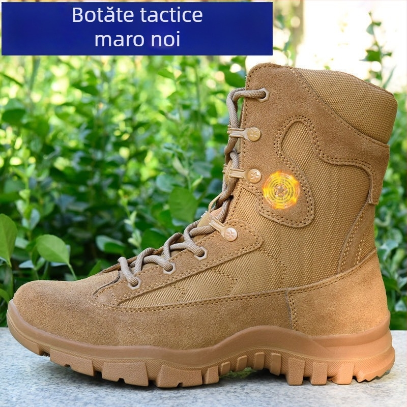 Ghete de luptă pentru instruire cu partea superioară din plasă respirabilă, guler înalt, talpă EVA, căptușeală PU și talpă din cauciuc