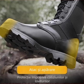 Ghete tactice înalte pentru exterior, impermeabile și respirabile, rezistente la uzură, cu talpă EVA și partea superioară din fibră superioară, bocanci de tip militar