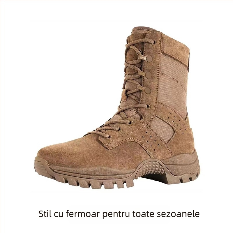 Ghete tactice înalte pentru exterior, impermeabile și respirabile, rezistente la uzură, cu talpă EVA și partea superioară din fibră superioară, bocanci de tip militar