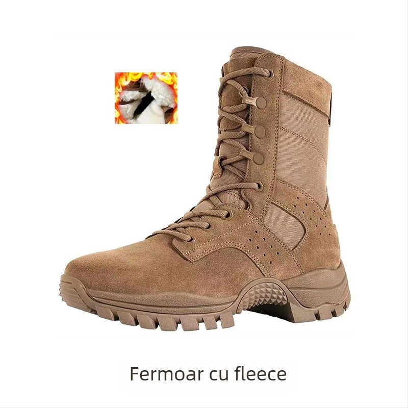 Ghete tactice înalte pentru exterior, impermeabile și respirabile, rezistente la uzură, cu talpă EVA și partea superioară din fibră superioară, bocanci de tip militar