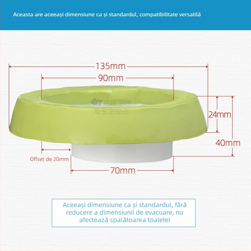 Inel de flanșă pentru toaletă cu deodorant și sigilare împotriva scurgerilor, certificat CE, marcă altă, fără montaj