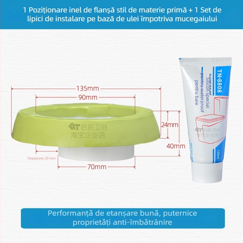 Inel de flanșă pentru toaletă cu deodorant și sigilare împotriva scurgerilor, certificat CE, marcă altă, fără montaj